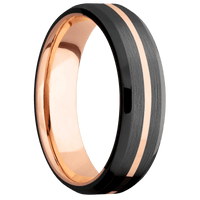 Zirconium + Satin , Polish Finish + 10K Rose Gold