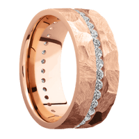 14K Rose Gold + Rock Finish