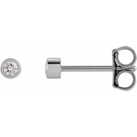 14K White Gold .05 CTW Natural Diamond Micro Bezel-Set Earrings