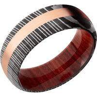 Damascus + Acid Finish + Red Heart