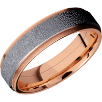 14K Rose Gold + Polish , Sand Finish