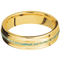 18K Yellow Gold + Treebarkh , Polish Finish