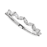 14K White Gold band with 11 Marquise Lab Grown Diamond having TCW-.33