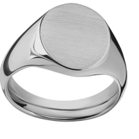 Medium Oval signet ring (16x13mm) in Titanium, with a Wide style band.
