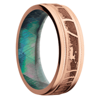 14K Rose Gold + Satin , Satin Finish + Black Mother of Pearl