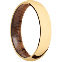 14K Yellow Gold + Polish Finish + Koa