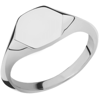 Small Hexagon signet ring (11.5x10) in Titanium, with a Thin style band.