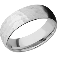 14K White Gold + Hammer Finish