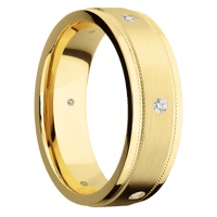 14K Yellow Gold + Satin , Polish Finish