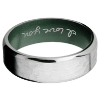 Palladium Silver + Hammer , Polish Finish + Eastern Green