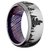 Titanium + Stone , Satin Finish + Titanium Damascus
