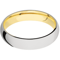 14K White Gold + Polish Finish + 14K Yellow Gold