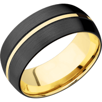 Zirconium + Satin Finish + 14K Yellow Gold