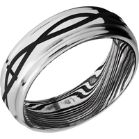 10K White Gold + Polish , Polish Finish + Marble