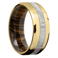 10K Yellow Gold + Satin , Polish Finish + Bocote