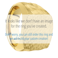 Large Cushion signet ring (18x18mm) in 18K Yellow Gold, with a Wide style band, a Tigers Eye inlay.