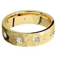 14K Yellow Gold + Rock Finish