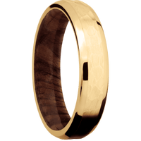 10K Yellow Gold + Hammer , Polish Finish + Sequoia