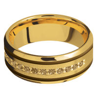 18K Yellow Gold + Sand , Polish Finish