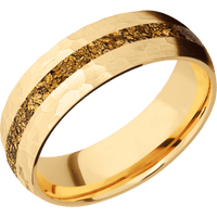 14K Yellow Gold + Hammer Finish