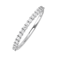14K White Gold band with 18 Round Lab Grown Diamond having TCW-.27