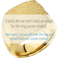Large Cushion signet ring (18x18mm) in 18K Yellow Gold, with a Wide style band, a Tigers Eye inlay.