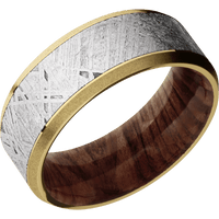 14K Yellow Gold + Polish , Sand Finish + Sequoia