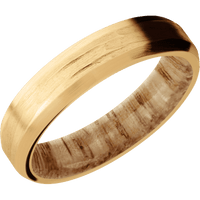 14K Yellow Gold + Treebarkh , Satin Finish + Natural Oak