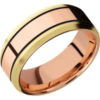 14K Yellow Gold + Bead , Bead Finish + 14K Rose Gold
