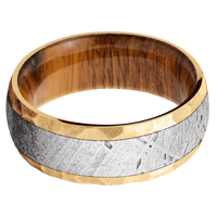 14K Yellow Gold + Rock Finish + Desert Iron Wood