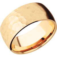 14K Yellow Gold + Hammer Finish