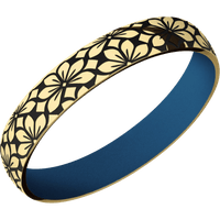 10K Yellow Gold + Polish Finish + Ridgeway Blue