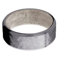 Tantalum + Hammer , Satin Finish + Antler