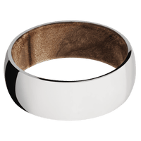 10K White Gold + Polish Finish + Maple Burl