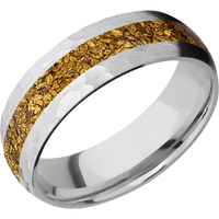 18K White Gold + Hammer Finish