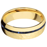14K Yellow Gold + Hammer , Polish Finish