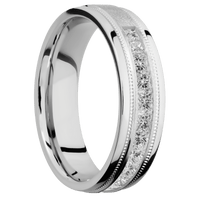 14K White Gold + Distressed , Polish Finish