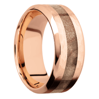 14K Rose Gold + Hammer , Polish Finish
