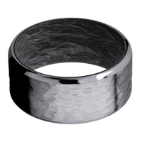 Tantalum + Hammer , Polish Finish + Forged Carbon Fiber