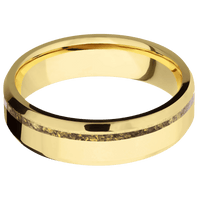 14K Yellow Gold + Polish , Satin Finish