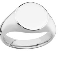 Medium Circle signet ring (14mm) in Cobalt Chrome, with a Wide style band.