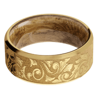 10K Yellow Gold + Anglesatin , Satin Finish + Whiskey Barrel