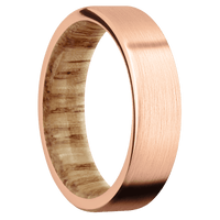 14K Rose Gold + Satin Finish + Natural Oak