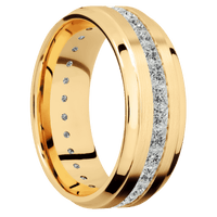 10K Yellow Gold + Satin , Polish Finish