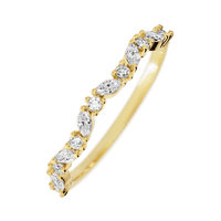 18K Yellow Gold band with 8 Round and 7 Marquise Lab Grown Diamond having TCW-.33