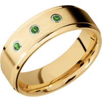 10K Yellow Gold + Satin , Polish Finish
