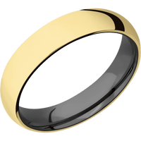14K Yellow Gold + Polish Finish + Zirconium