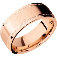 10K Rose Gold + Satin , Polish Finish