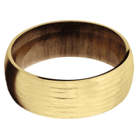 10K Yellow Gold + Treebarkh Finish + Teak