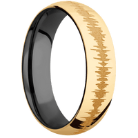 14K Yellow Gold + Polish Finish + Zirconium